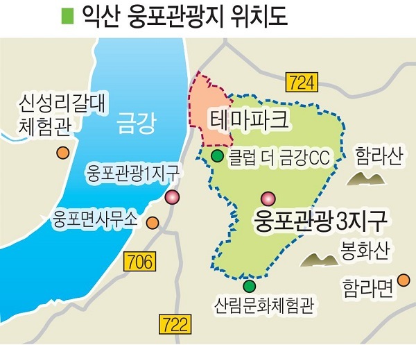 익산 웅포관광지 위치도.