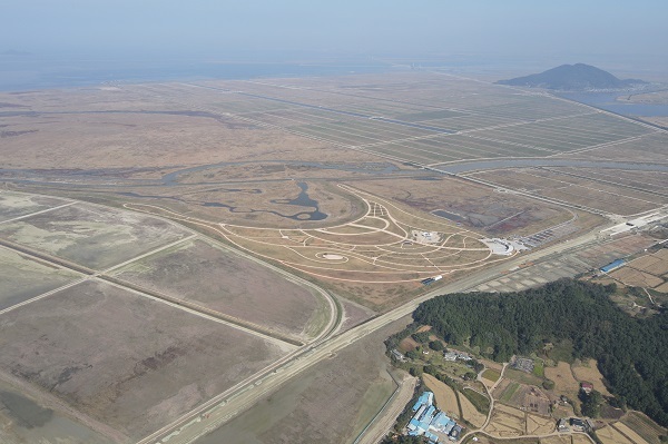 새만금 신규 매립지 초입지와 환경생태용지가 부안군 행정구역 최종 결정됐다. 사진은 환경생태용지 항공사진.