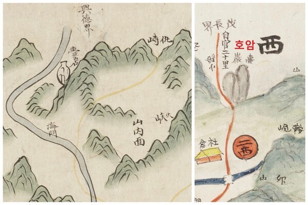 고자도속의 병바위(해동지도, 1872년 지방지도)