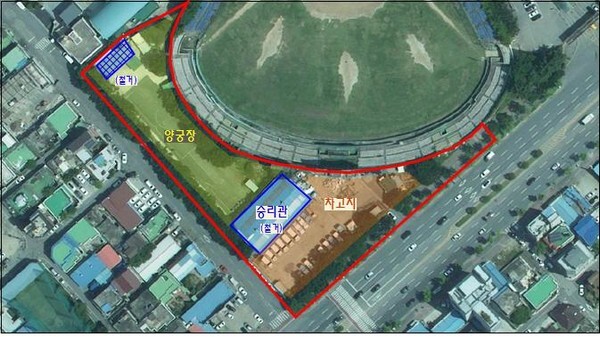 '정원의 숲' 조성 부지(빨간색 부분).
