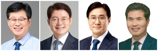 (왼쪽부터)더불어민주당 안호영, 김수흥, 신영대, 이원택 의원.