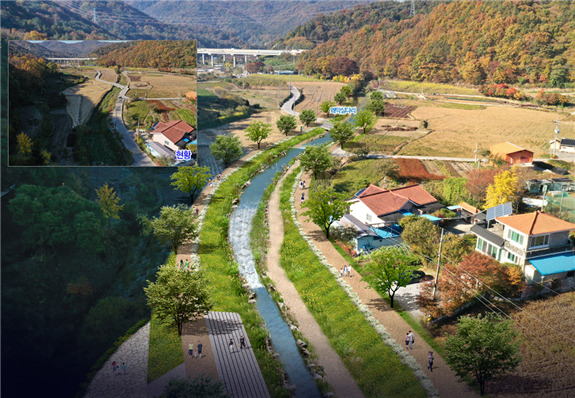 아중천 상류 조감도