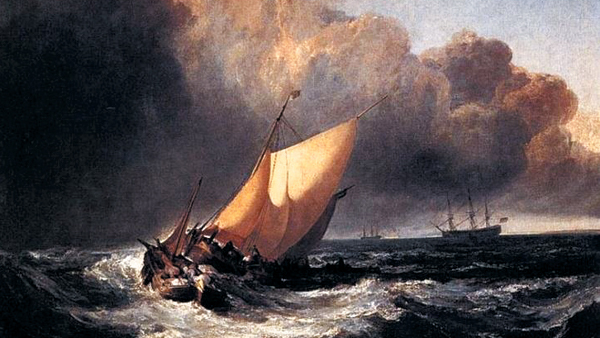 강풍 속의 네덜란드 선박