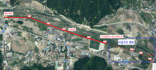 원당가압장에서 고덕생활축구장까지 전주천 제방 산책로 구간, LED 볼라드 조명기구 130여 개와 보안등 14개 설치 예정. 제공=전주시
