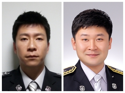 익산소방서 119구조대 김정훈 소방장(왼쪽)과 정성훈 소방교
