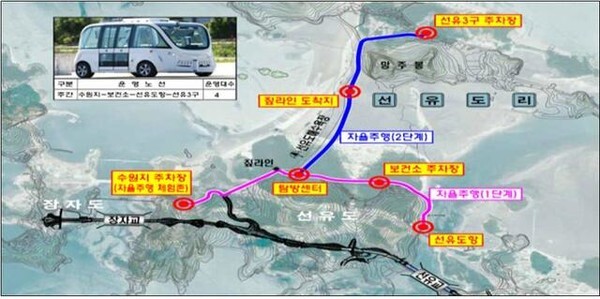 선유도 자율주행버스가 내년부터 정식 운행에 들어갈 예정이어서 기대를 모으고 있다.
