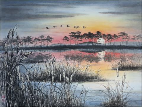 송규상 부안 개화도 일출