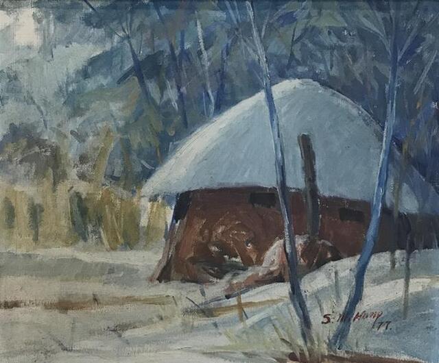 홍순무-설경 36×44cm oil on canvas 1977