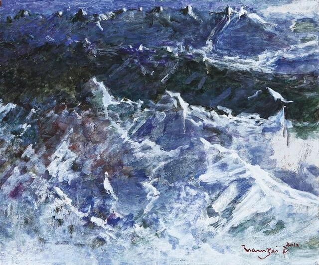 故박남재-남원산동雪山 60.6×72.7cm Oil on canvas  2012