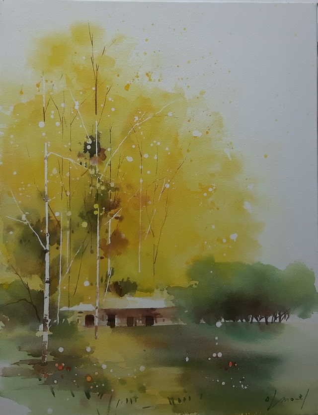 미술가: 이정희, 명제: 가을내음, 재료: 아르쉬지 위에 수채, 규격: 53.0x40.9cm, 제작년도: 2021