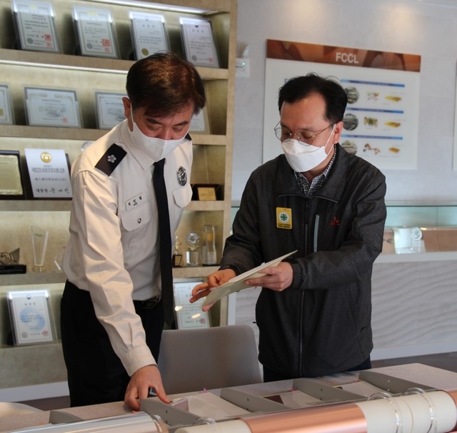 최민철 전북소방본부장. 정읍 SK넥실리스 공장 현장 방문 점검