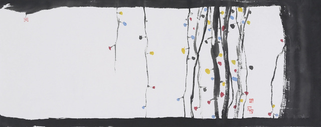 정선경, 봄이 오는 소리, 화선지에 먹 채색, 70X45cm, 2022